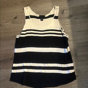 Lane Bryant Black and White Striped Tank Top